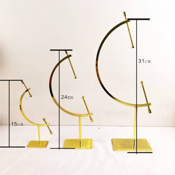 1/2/3/5 Sphere Holder Display Stand Ornament Glas Ball Holder Gold S 100x40x150mm 1Set