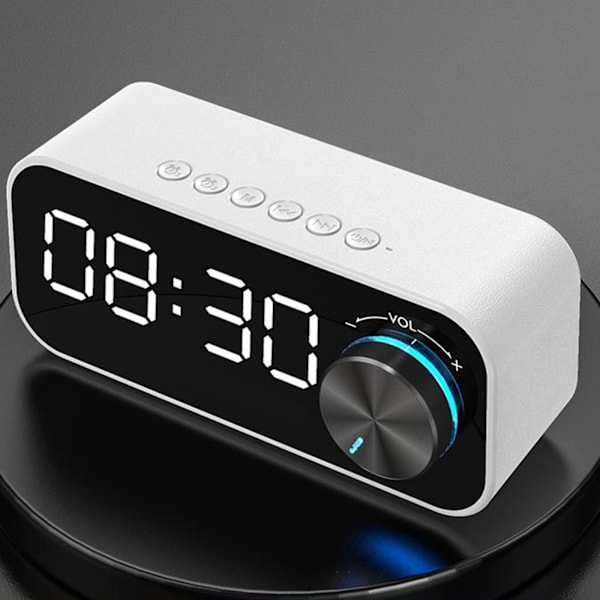 1/2/3/5 Dubbel väckarklocka Bluetooth spegel med stereohögtalare White 14.2x4.5x6cm 1Set