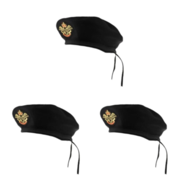 1/2/3 Sjömansmössa Stickad Mesh För Baskermössa Navy Mariner Cap Black Eagle 54cm 3Set