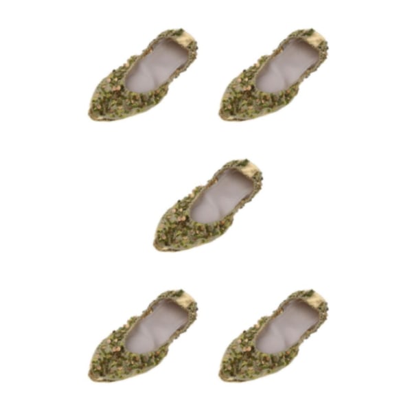 1/2/3/5 Kvinnor Tjej Magdansskor Non- För slip Soft Soles Gold L 5Set