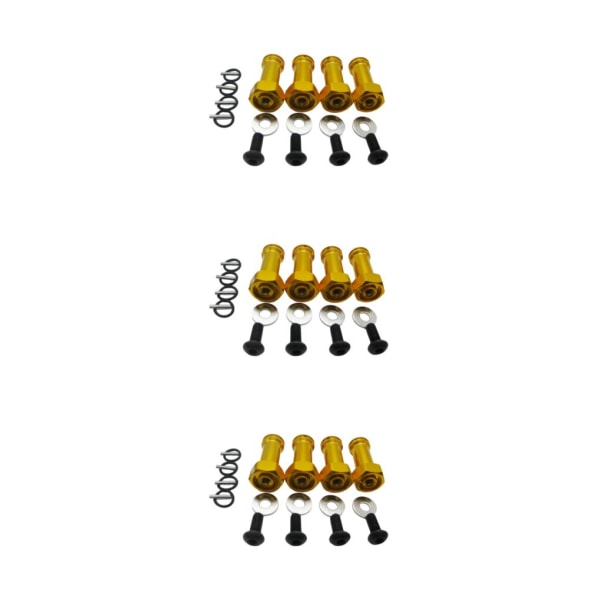 1/2/3/5 12MM DRIVNING 24MM FÖRLÄNGNINGSADAPTER Aluminiumlegering 12MM yellow 3Set