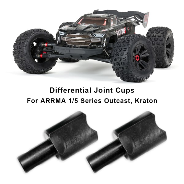 2x svart differentialkopp för Rc ARRMA 1/5 aluminiumlegering