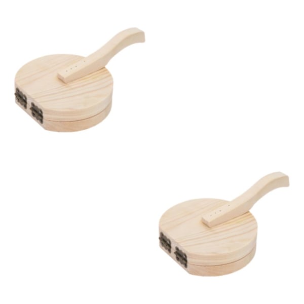 1/2 För Degpressverktyg Gadget Bakning Pizza Bakverk Wood circular 2Set