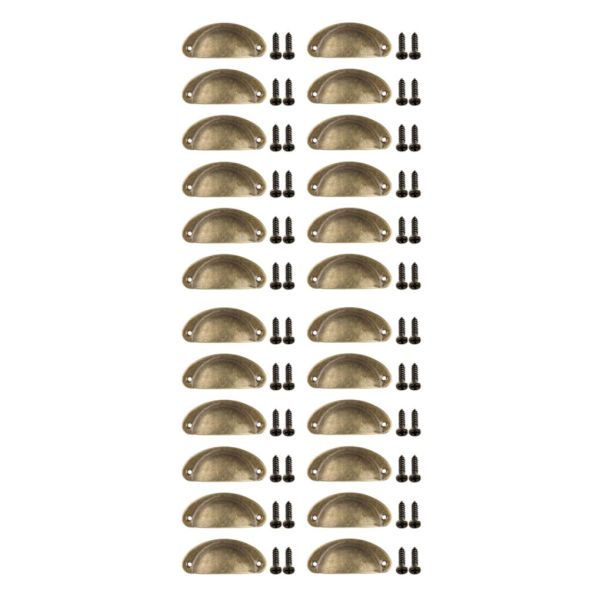 1/2/3/5 12x Koppdrag Skåp Kommod Shell Draw Låda Handtag Yellow Bronze 15x15x5cm 2Set