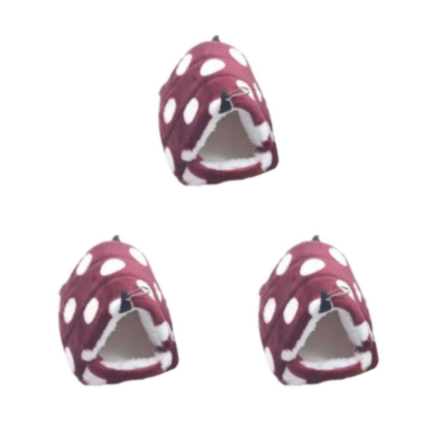 1/2/3 Hamster Bed Cave Mysigt Hamster House Vila Sovbo för Red White Point 8x8cm 3Set