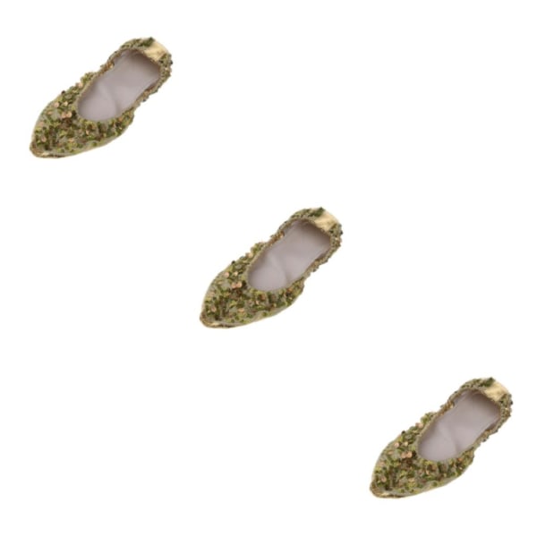 1/2/3/5 Kvinnor Tjej Magdansskor Non- För slip Soft Soles Gold L 3Set