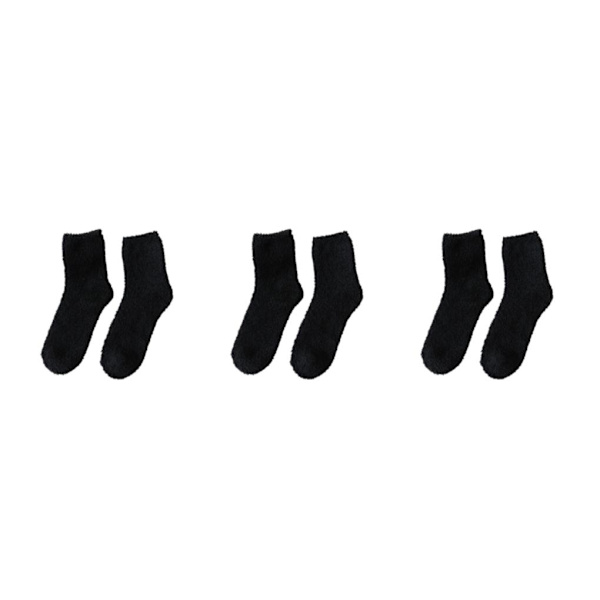 1/2/3/5 10 stycken extra tjocka och elastiska mjuka strumpor Black 3PCS