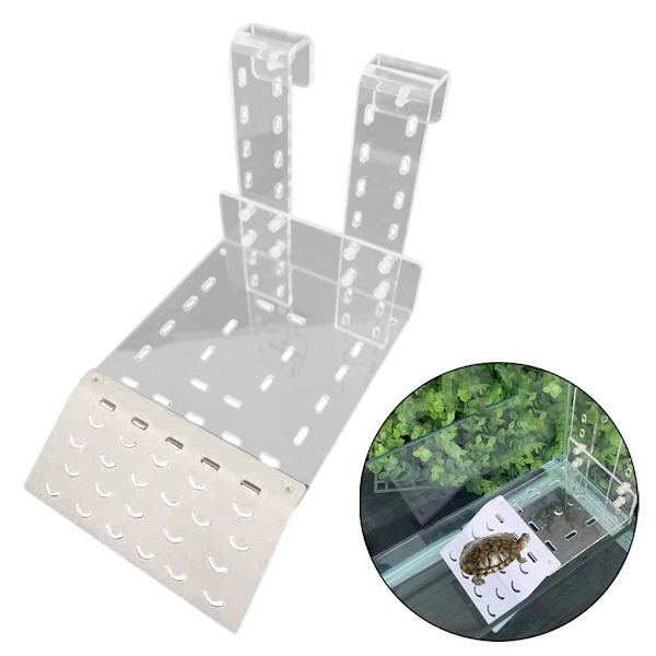 1/2 Tortoise Ramp Climbing Eremit För Crab Turtle Basking Clear 15x21.3cm 1Set