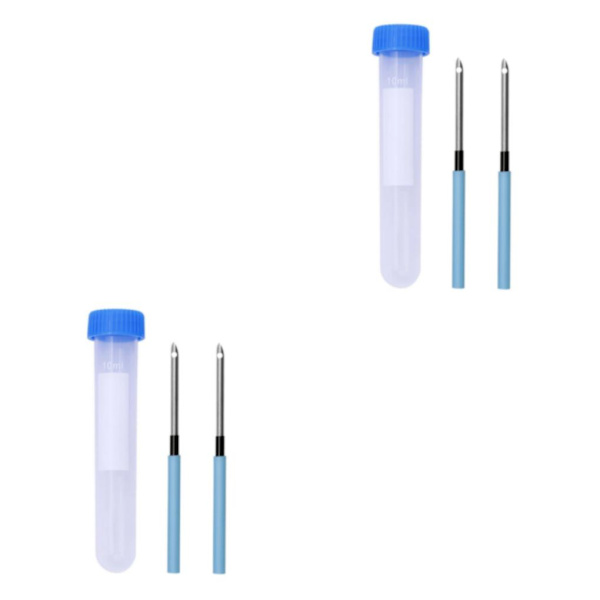 1/2/3/5 Broderi Punch Nål Penna Sysats Stickverktyg 2 Pcs Needle 1 Pc Tube 10cm 2Set
