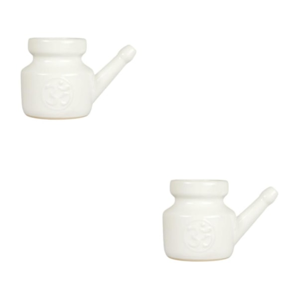 1/2/3/5 Keramik Neti Pot Leakproof Sinus Rinse Pot Tålig för White 5.51 Inchx3.94 Inchx4.13 Inch 2Set