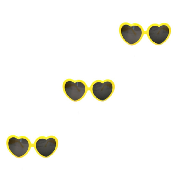 1/2/3/5 Effektglasögon Light at Night Beautiful Love Heart Yellow 14x6x13cm 3Set