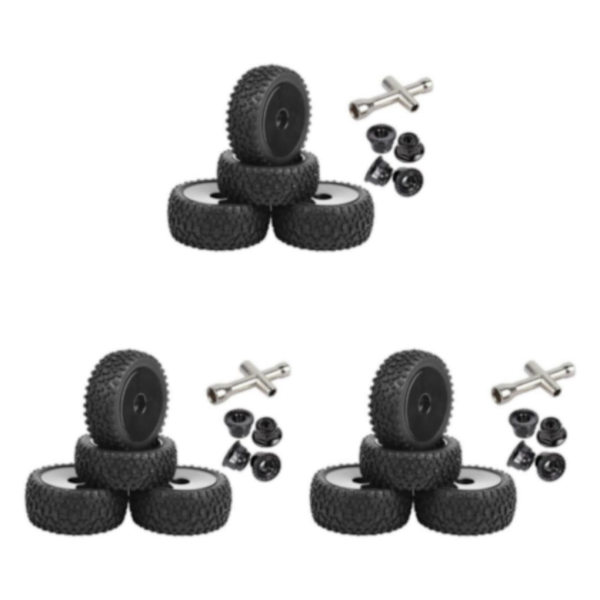 1/2/3 Fram Bak Buggy Däck 1:10 Bildelar Tillbehör DIY Black 3Set