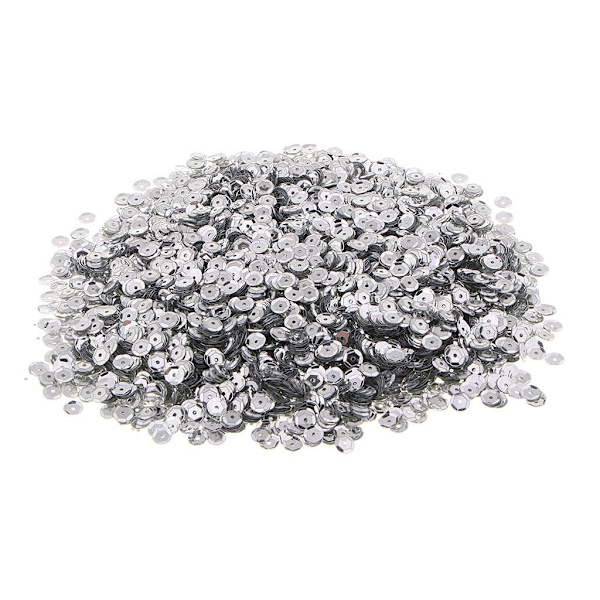 1/2/3 Blommor Lös kopp Paljetter Pailletter Sy Bröllopshantverk Silver 6mm 1Set