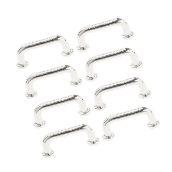 1/2/3/5 1:12 Mini Dragbågform för portgarderob Stor 4st Silver Small 8 Pcs 2Set