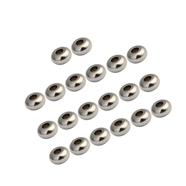 1/2/5 50 delar Silver Rostfritt Stål Runda Spacer Beads För 1Set