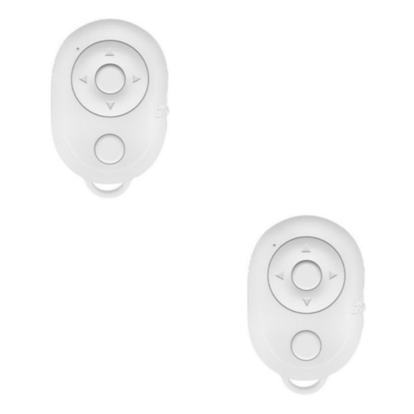 1/2 Bärbar Bluetooth -kamera slutare Fjärrkontroll Selfie-knapp För White 2Set