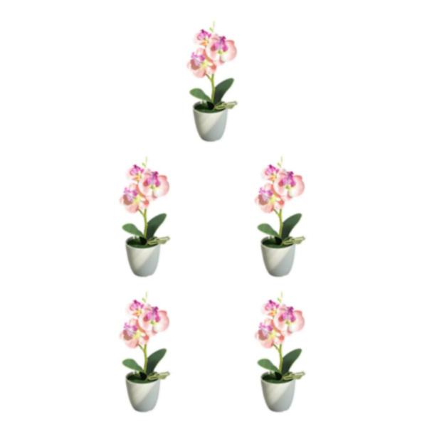 1/2/3/5 Realistiskt utseende Hållbar konstgjord blomma för DIY Pink 5PCS