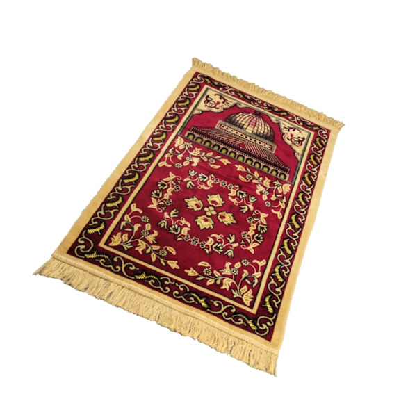 Muslimsk bönematta Eid Broderi Gobeläng Matta Halkfri matta Red 110x70cm