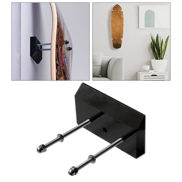 1/2/3/5 Väggmonterad Longboard Display Rack för snygg garage Black 1 Pc