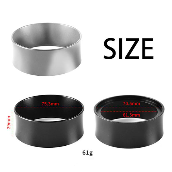 1/2/3/5 58mm kaffedoseringsringar för espressodoseringstratt Silver 75.3x29mm 1Set
