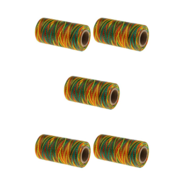 1/3/5 150D 1 mm regnbågsfärg platt vaxad tråd Sysömmar 5Set