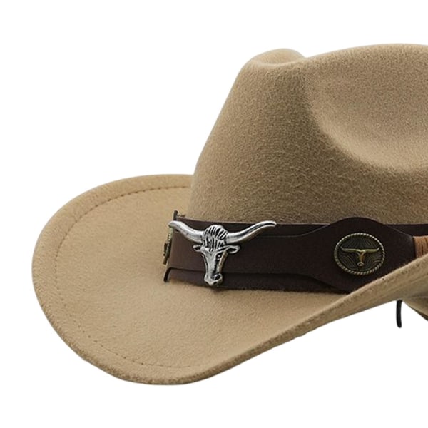 Cowgirlhatt Andas Casual Cowboyhatt för kvinnor män höst Camel 56cm-58cm