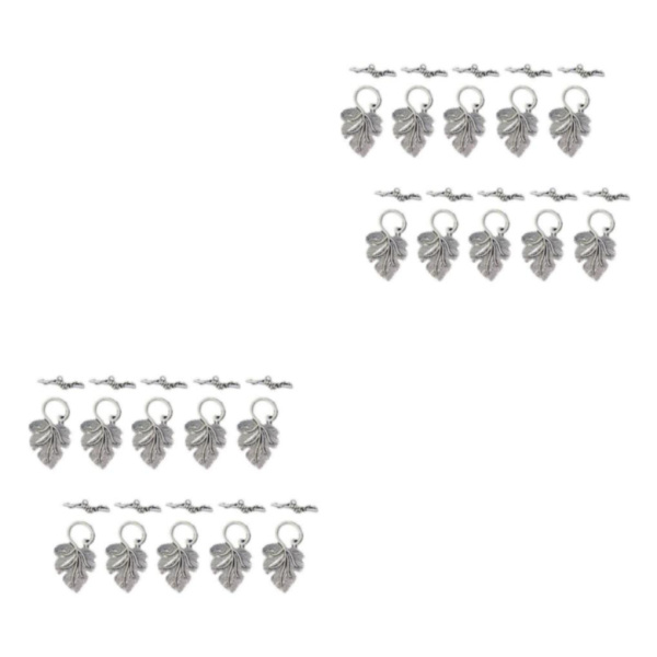1/2/3 10 set Leaf OT Toggle Clasps Smycken Clasp Connectors Silver 2Set
