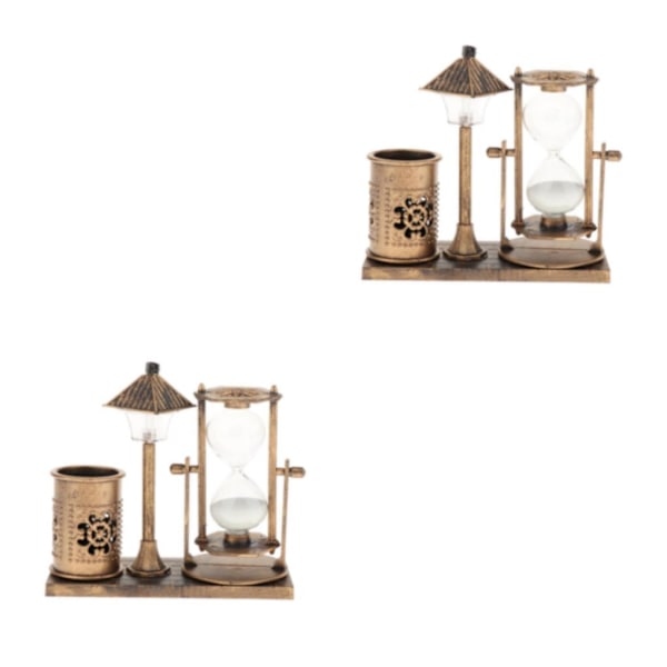 1/2 timglassandtimer med inbyggt ljus för hemmets sovrum Gold 2Set