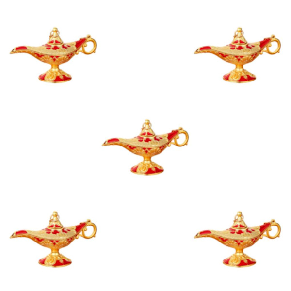 1/2/3/5 Aladdin Lamp Genie Costume Light Art Craft Classic Gold Red 8.5x3x3.5cm 5Set