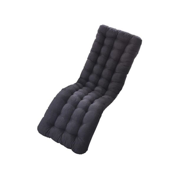 Bekväm polyester trädgårdsfåtöljskudde förtjockad matta Black 48*155*8cm