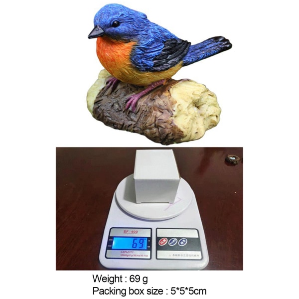 1/2/3 Miniatyr fågelstaty Konsthantverk Fågeldjurmodell 1 Pc Blue 1Set