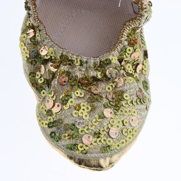 1/2/3/5 Kvinnor Tjej Magdansskor Non- För slip Soft Soles Gold L 1Set