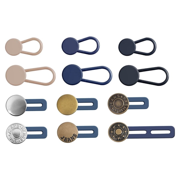 1/2/3 12 delar Byxa Button Extender No Sew Flexibel Osynlig 2Set