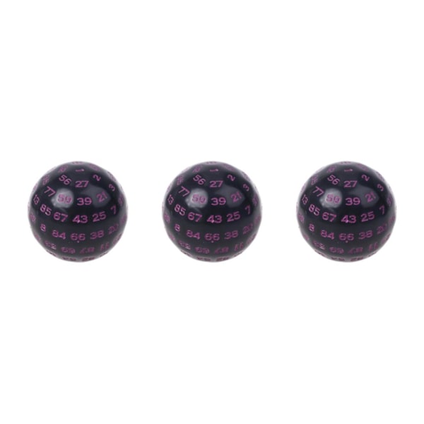 1/3/5 Akryltärningar Spelunderhållning Familjepolyedriska tärningar Black Purple 48mm 3Set