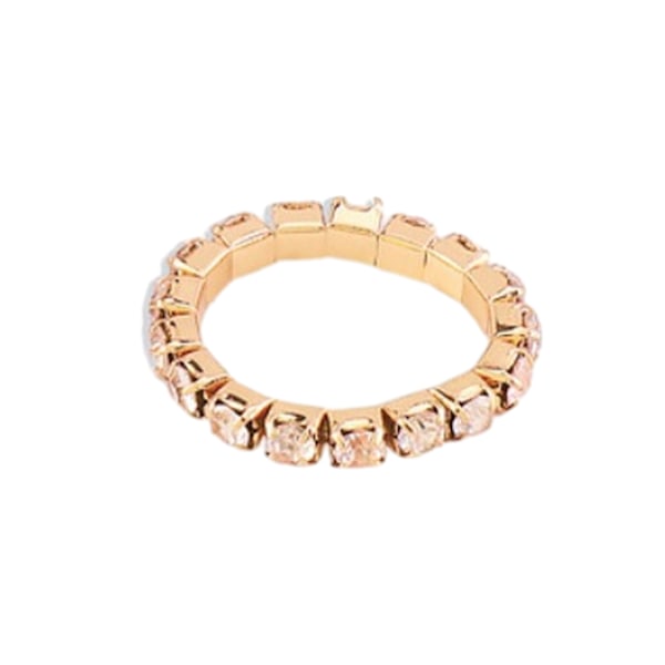 1/2/3/5 Stretch Crystal Ring Utsökt inläggning för Elegant golden 1 row 5PCS