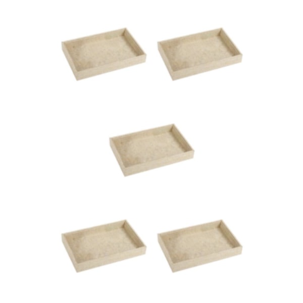 1/2/3/5 Stapelbar smyckesbricka Multipurpose Portable Velvet för Jute Beige 227x146x31mm 5Set