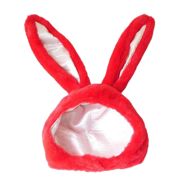 1/2 Cotton Bunny Ears Huvhatt för selfie jul Red 21.65x11.02 Inch 1Set