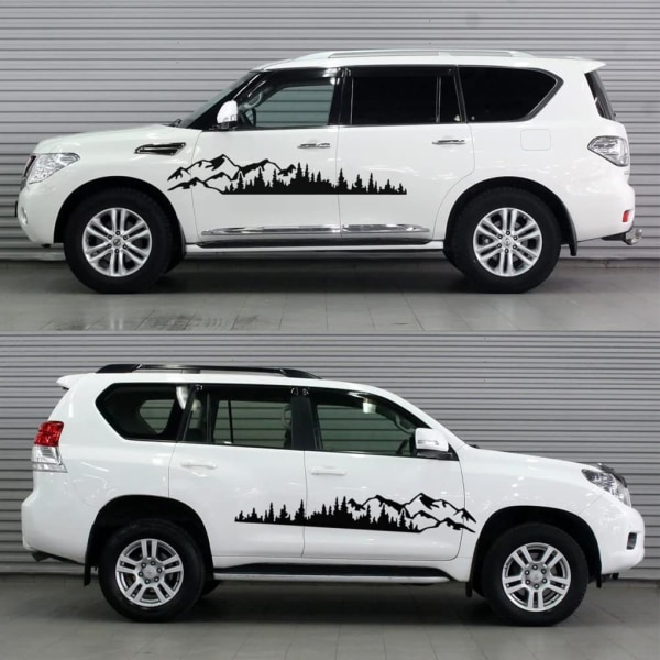 1/2/3/5 2 st PVC Mountain Forest Car Stickers Lätt att installera white 1Set