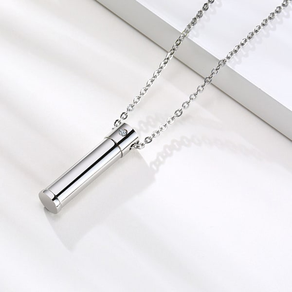 1/2/3 Urn Halsband Keepsake Bar Cylinder för fester Steel Color 1.50x0.35 Inch 1Set