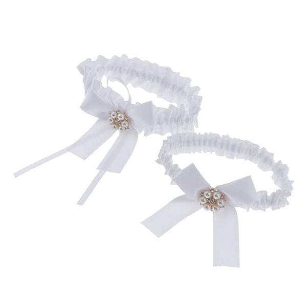 1/2/5 2-delad dam spetsblomma ben Strumpebandsringar White 33cm 1Set