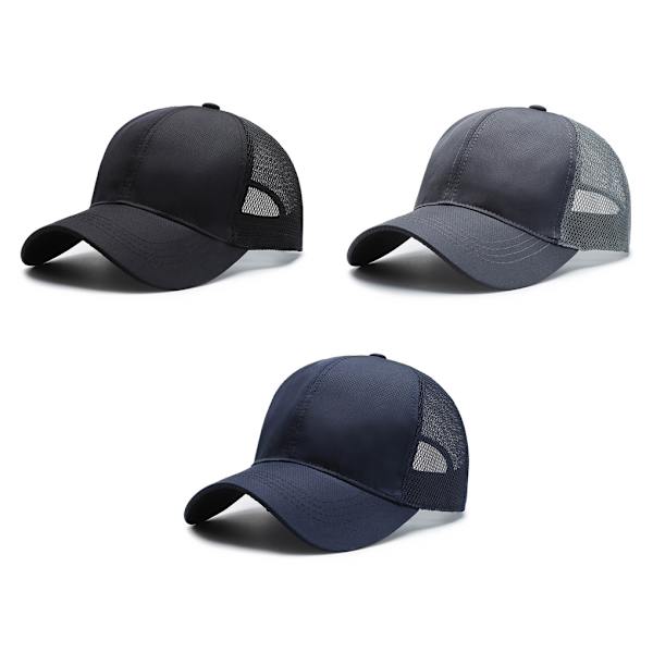 1/2/3 Summer Tunn Polyester Mesh Trucker Hat Justerbar grey 1Set