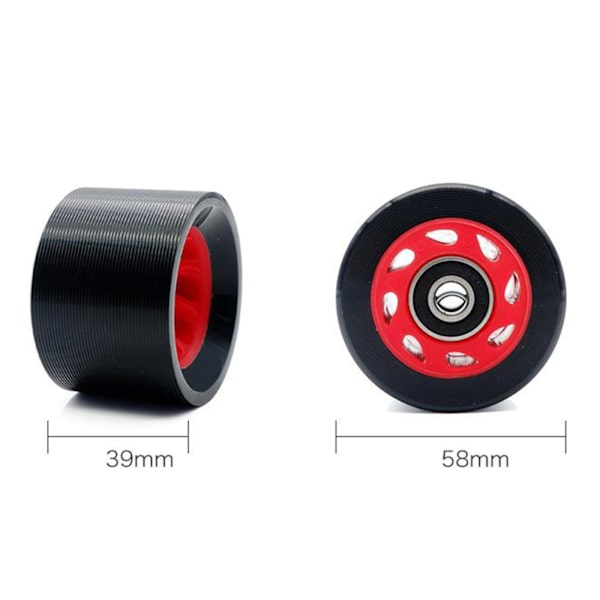 1/2/3 Inline Skate Wheel PU Slitstarka 58 mm 82A hjul Black+Red 58x58x32mm 1Set