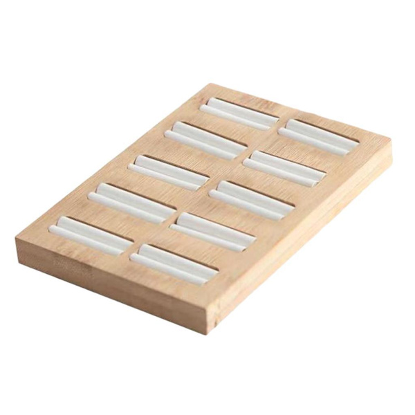 1/5 trä örhängen Ringar Smycken Display Fack Organizer Hållare 1Set