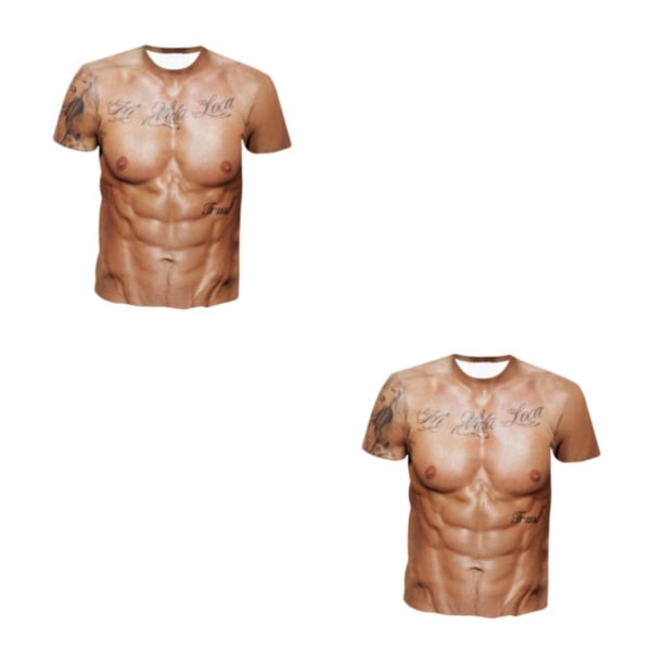 1/2/3 Mode 3D printed kortärmad print för män 2XL 2Set