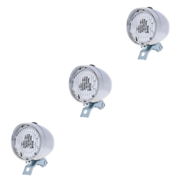 1/2/3 Bike Light Set, Super Bright 3 LED För Cykelfront Silver 9.5 x 7cm 3Set
