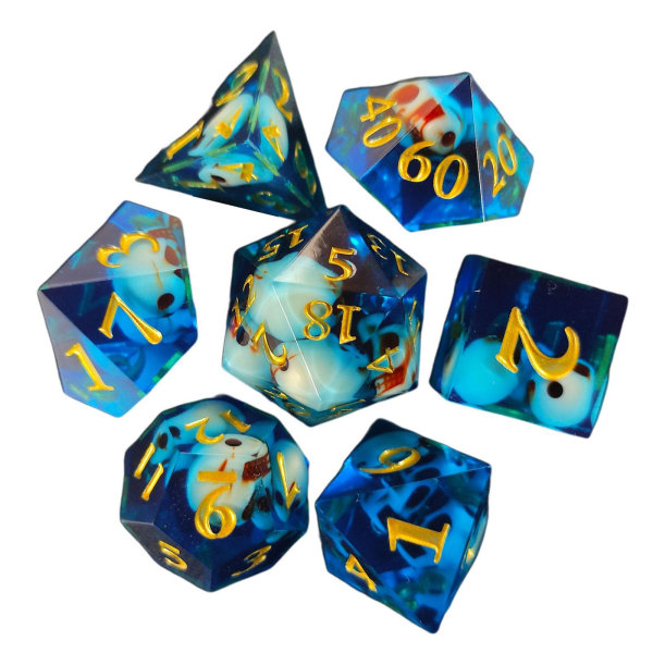 1/2/3/5 7x polyedriska tärningar D4-D20 tärning, för bordsspelsfest Blue 1Set