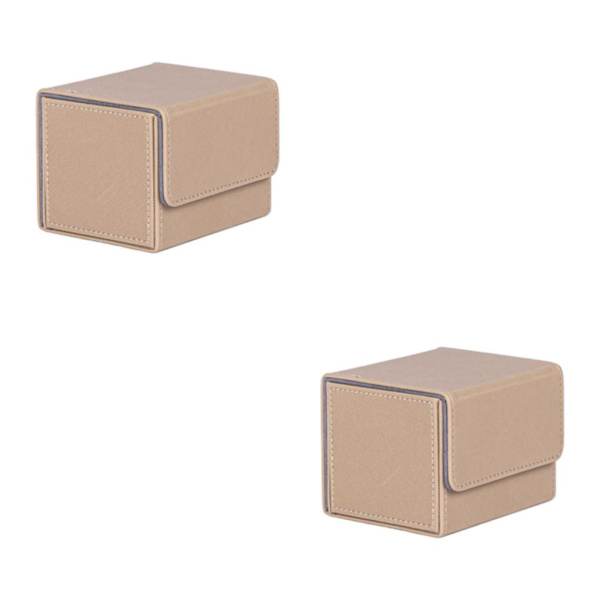 1/2/3 Card Deck Case Organizer Förvaringsbox för MTG-kort För Beige 105x90x80mm 2Set