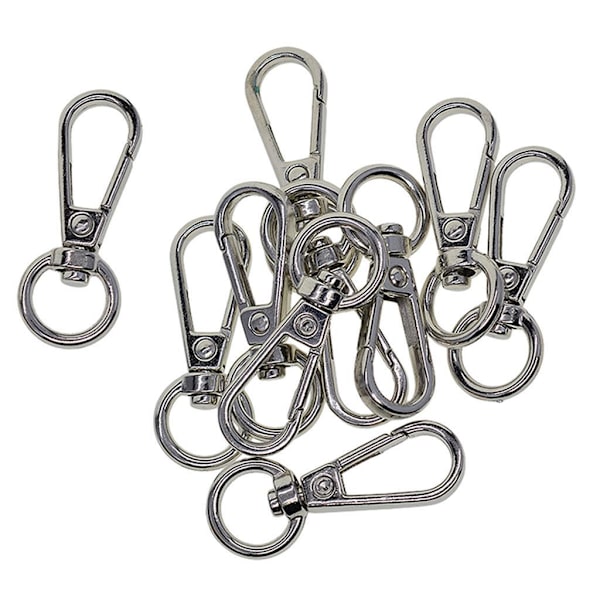 1/3/5 10 delar Swivel Snap Lobster Clasp Clips Nyckelring Silver 1Set