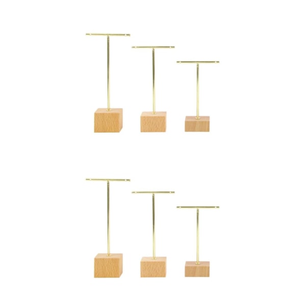 1/2/3 metall smycken T-Shape örhängen Display Rack Stativ Gold 4 x 4 x 14cm 2Set
