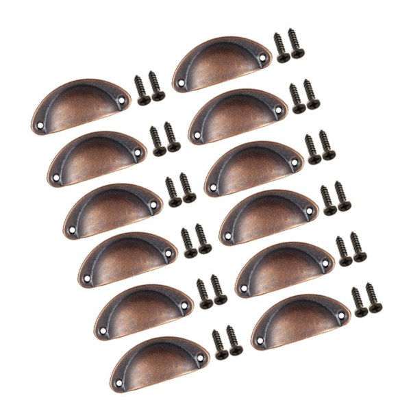 1/2/3/5 12x Koppdrag Skåp Kommod Shell Draw Låda Handtag Red Bronze 15x15x5cm 1Set